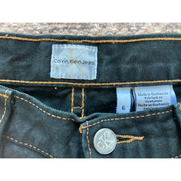 Women's Sz 6 CALVIN‎ KLEIN Bootleg Five Pocket Black Jeans Denim - Picture 3 of 10